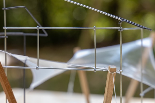 close up of shade sail model window view real perspective