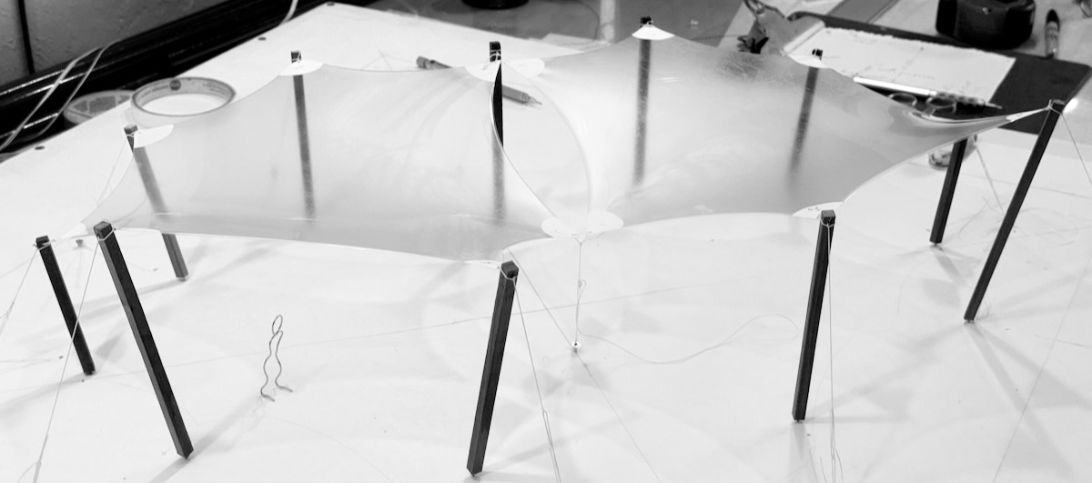 shade structure form-finding model tensile Architecture