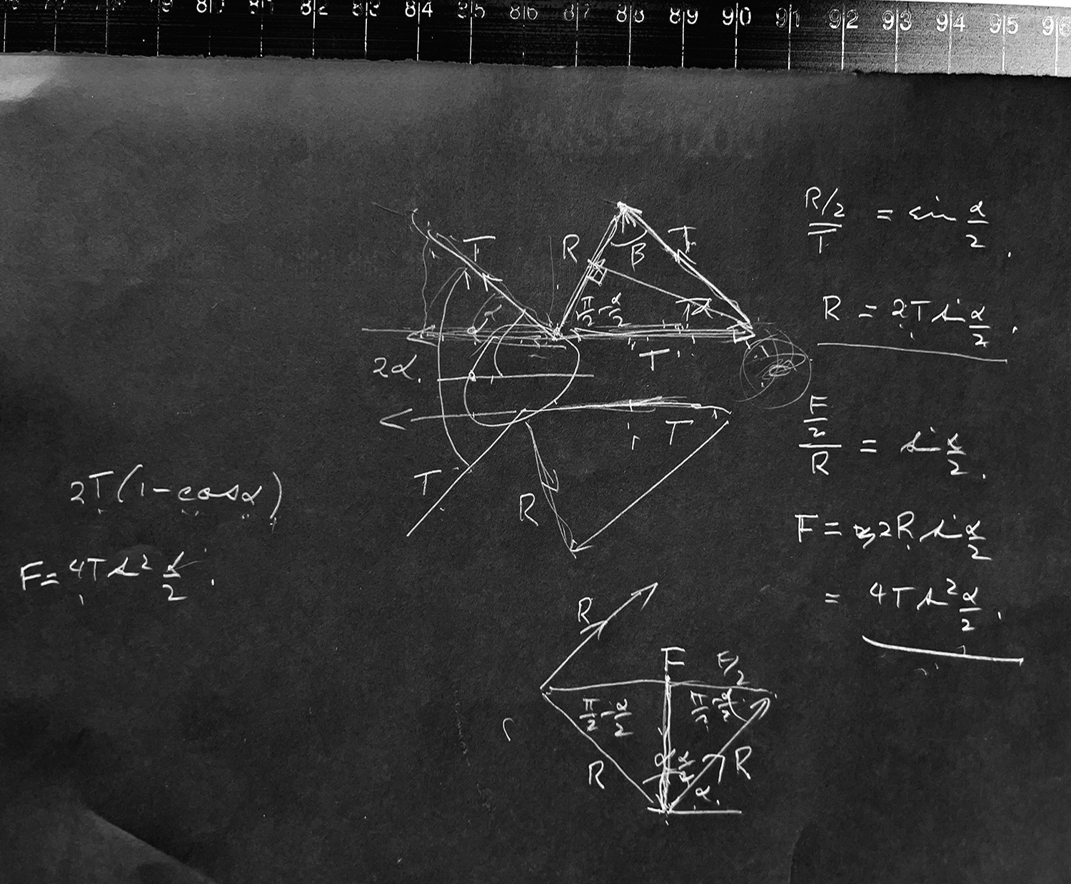 differential equations for tension calculations of shade sail load points