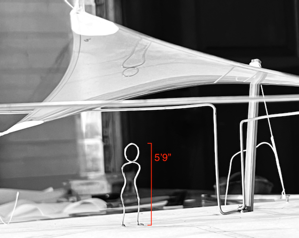 scale wire figure under model shade film reflection