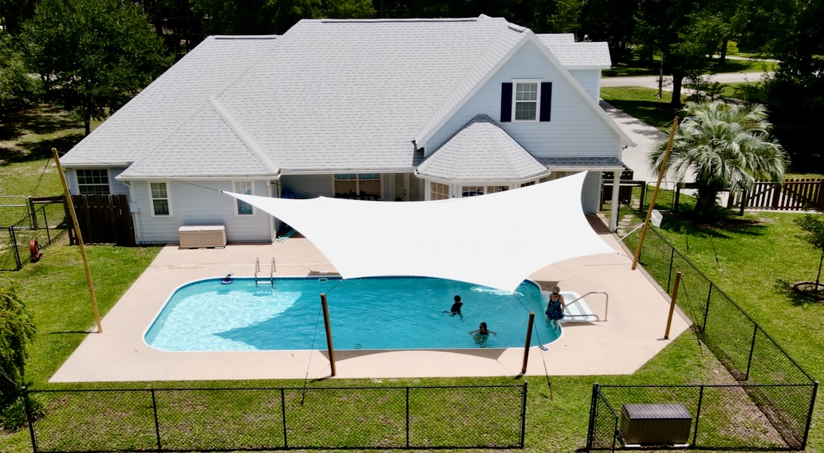 Shade sail install - RainShade by WindFire Designs