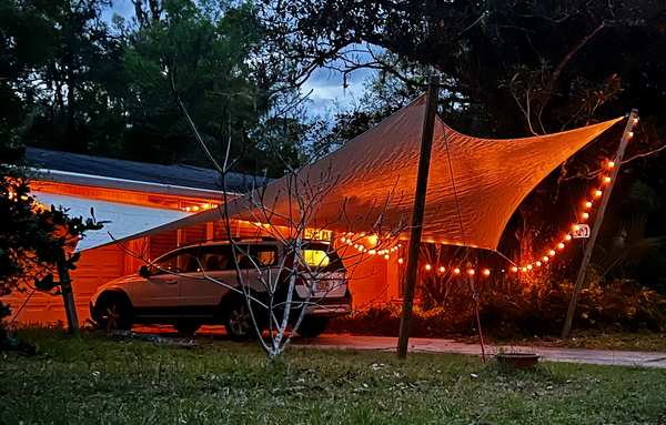 Image 14 from custom rainshades - tensile mambrane rain shelters for residential applications by windfire designs