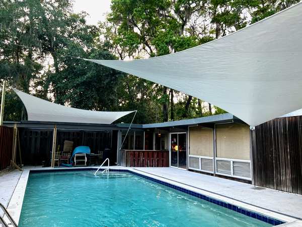 Image 23 from custom rainshades - tensile mambrane rain shelters for residential applications by windfire designs