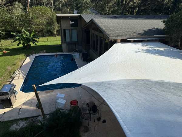 Image 32 from custom rainshades - tensile mambrane rain shelters for residential applications by windfire designs