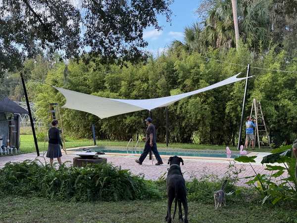 Image 35 from custom rainshades - tensile mambrane rain shelters for residential applications by windfire designs