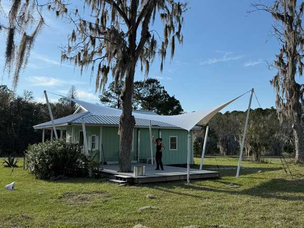 Image 47 from custom rainshades - tensile mambrane rain shelters for residential applications by windfire designs