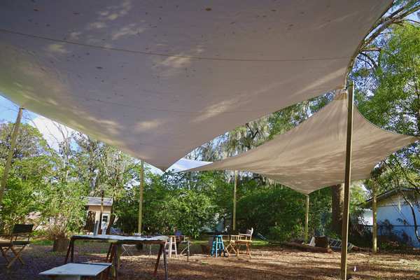 Image 56 from custom rainshades - tensile mambrane rain shelters for residential applications by windfire designs