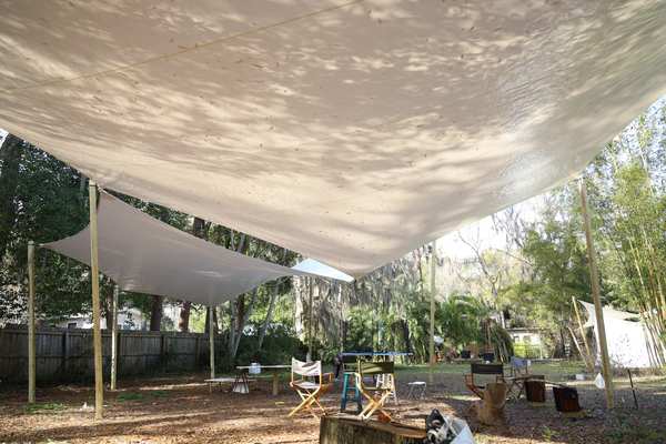 Image 57 from custom rainshades - tensile mambrane rain shelters for residential applications by windfire designs