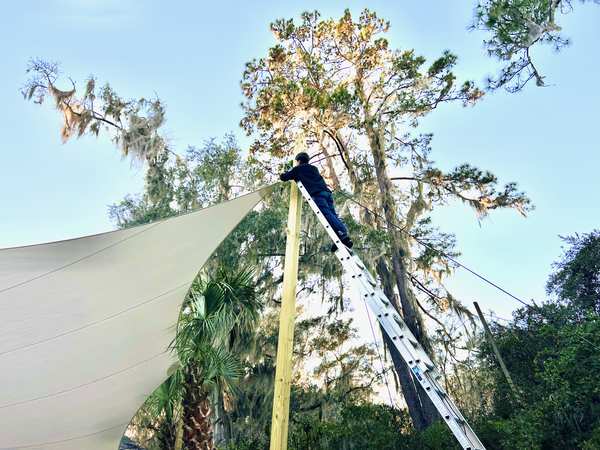 Image 66 from custom rainshades - tensile mambrane rain shelters for residential applications by windfire designs