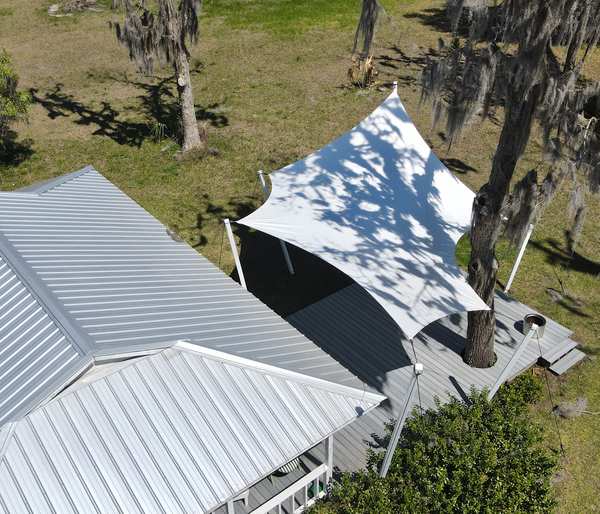 Image 67 from custom rainshades - tensile mambrane rain shelters for residential applications by windfire designs