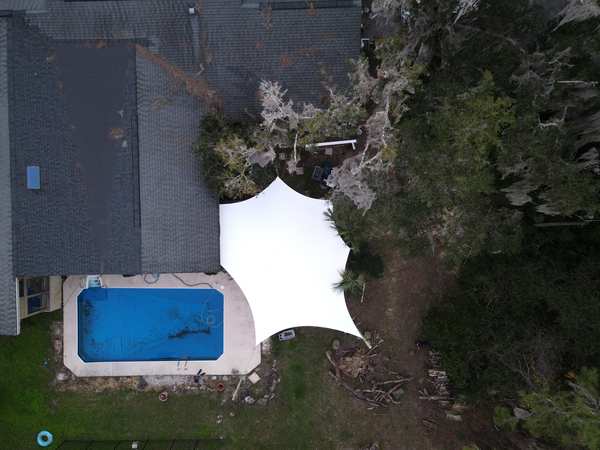 Image 73 from custom rainshades - tensile mambrane rain shelters for residential applications by windfire designs