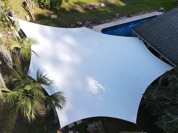 Image 76 from custom rainshades - tensile mambrane rain shelters for residential applications by windfire designs