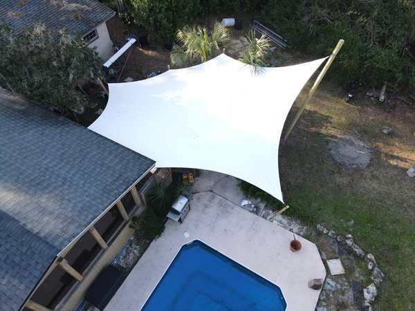 Image 77 from custom rainshades - tensile mambrane rain shelters for residential applications by windfire designs