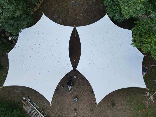 Image 78 from custom rainshades - tensile mambrane rain shelters for residential applications by windfire designs