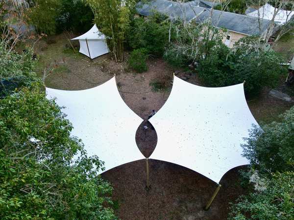 Image 79 from custom rainshades - tensile mambrane rain shelters for residential applications by windfire designs