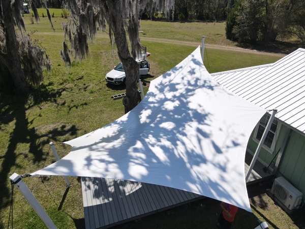 Image 85 from custom rainshades - tensile mambrane rain shelters for residential applications by windfire designs