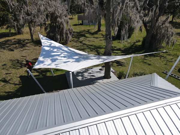 Image 87 from custom rainshades - tensile mambrane rain shelters for residential applications by windfire designs