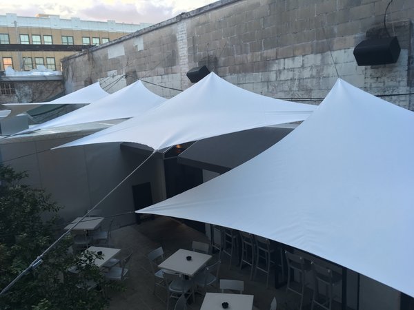 Image 29 custom shade sails - residential shade for porches, pools, decks, and patios for homes and restaurants - windfire designs