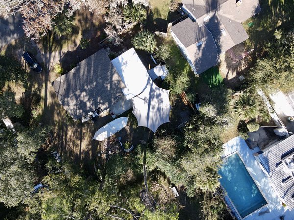 Image 54 custom shade sails - residential shade for porches, pools, decks, and patios for homes and restaurants - windfire designs