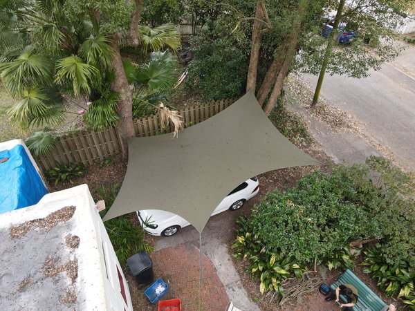 Image 55 custom shade sails - residential shade for porches, pools, decks, and patios for homes and restaurants - windfire designs