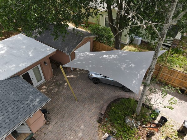 Image 58 custom shade sails - residential shade for porches, pools, decks, and patios for homes and restaurants - windfire designs