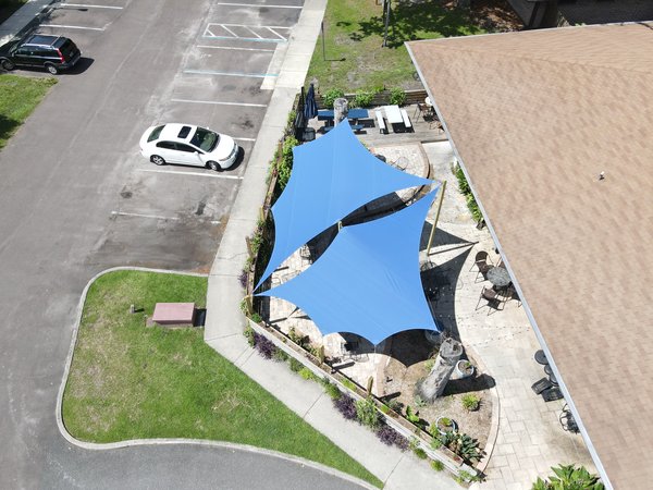 Image 59 custom shade sails - residential shade for porches, pools, decks, and patios for homes and restaurants - windfire designs