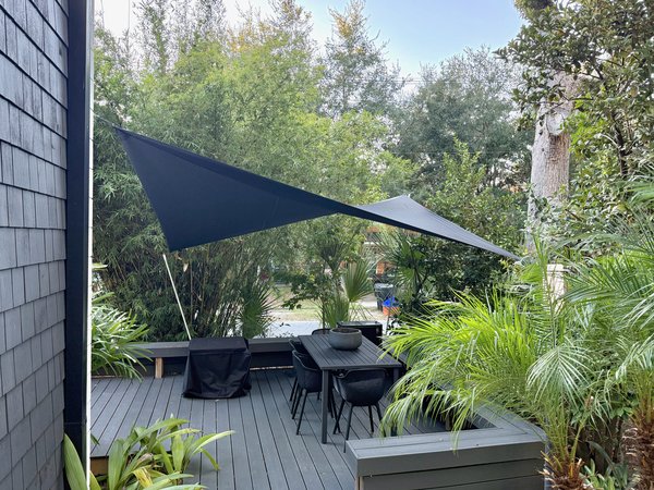 Image 63 custom shade sails - residential shade for porches, pools, decks, and patios for homes and restaurants - windfire designs