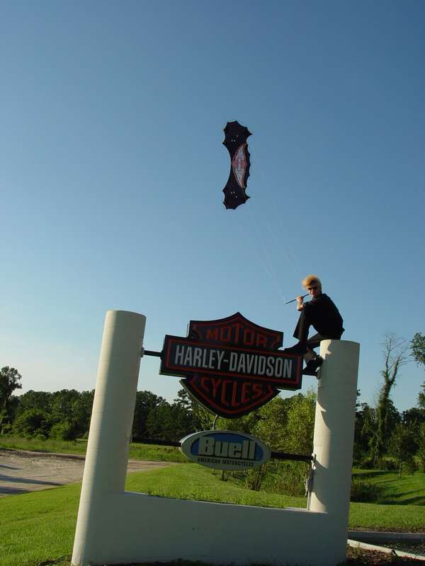Harley Davidson branded indoor quadline trade show kite by WindFire Designs