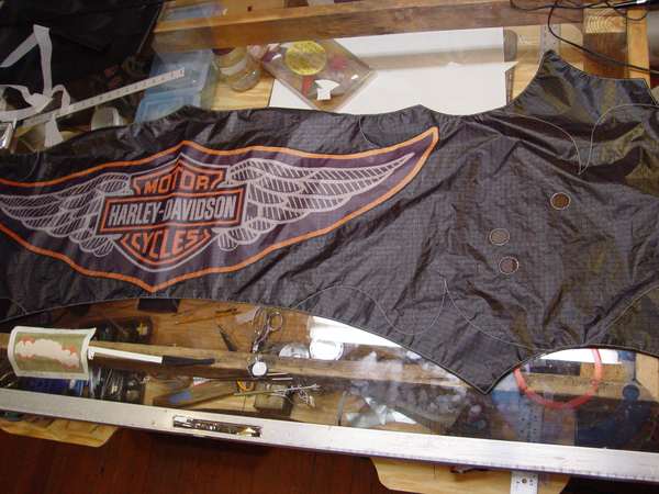 Image 7 from Branded indoor quadline kite for corporate trade show performance for Harley Davidson - by WindFire Designs