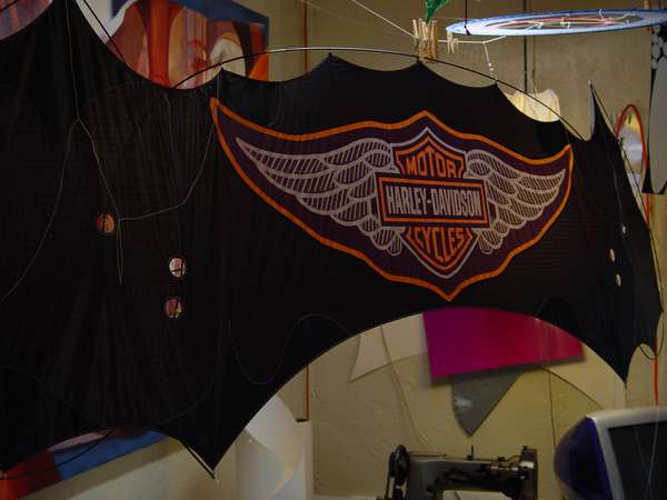Image 10 from Branded indoor quadline kite for corporate trade show performance for Harley Davidson - by WindFire Designs