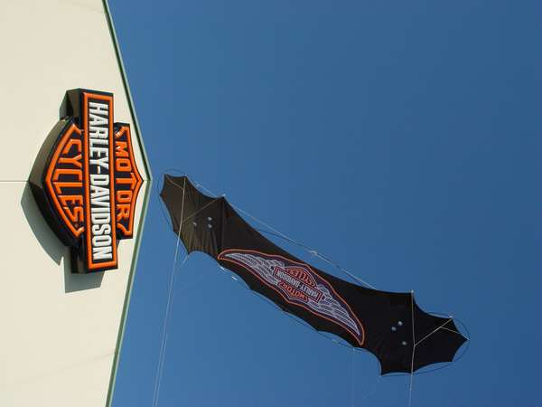 Image 15 from Branded indoor quadline kite for corporate trade show performance for Harley Davidson - by WindFire Designs