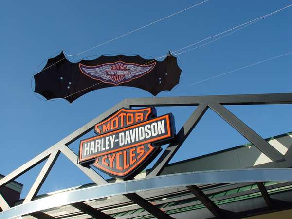 Image 17 from Branded indoor quadline kite for corporate trade show performance for Harley Davidson - by WindFire Designs