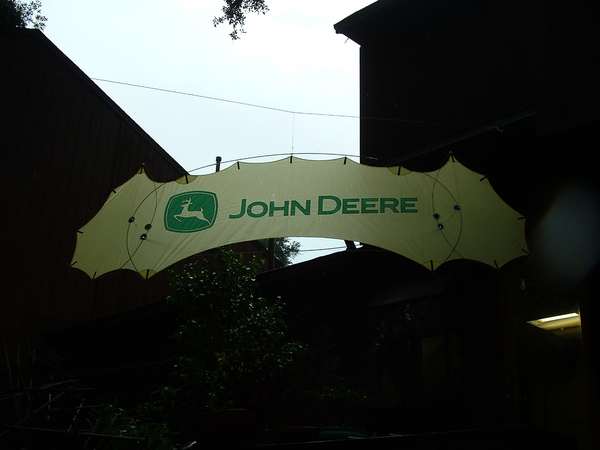 Image 2 from Branded indoor quadline kite for corporate trade show performance for John Deere - quadline kite by WindFire Designs