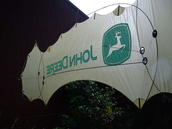 Image 3 from Branded indoor quadline kite for corporate trade show performance for John Deere - quadline kite by WindFire Designs