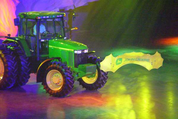 Image 11 from Branded indoor quadline kite for corporate trade show performance for John Deere - quadline kite by WindFire Designs