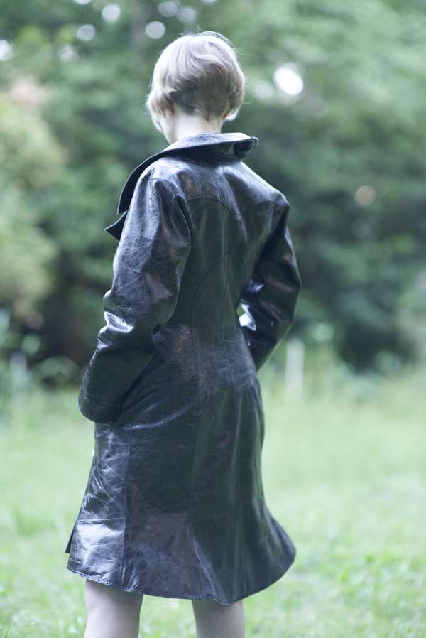 Leather and silk coat made by Tim Elverston