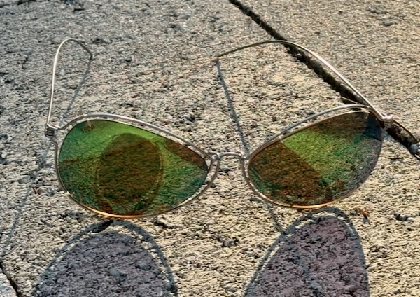 Handmade sunglasses from aircraft stainless steel spring wire with costa lenses -  design by Tim Elverston