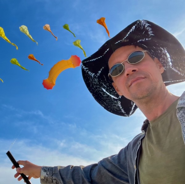 Tim Elverston — designer, kite maker, and co-founder of WindFire Designs