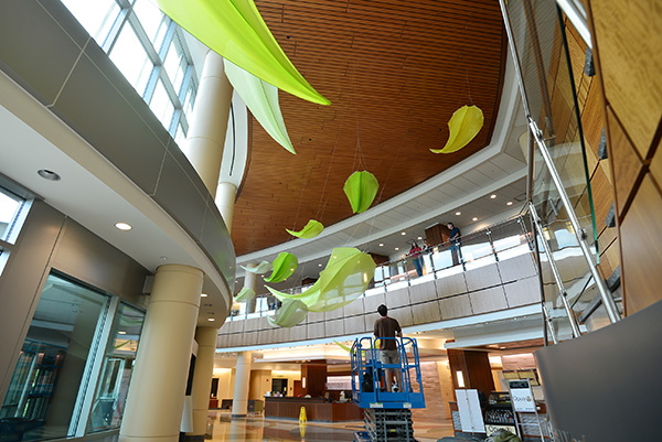 Tim Elverston working at UF Health Shands Cancer Hospital during the Flowx installation
